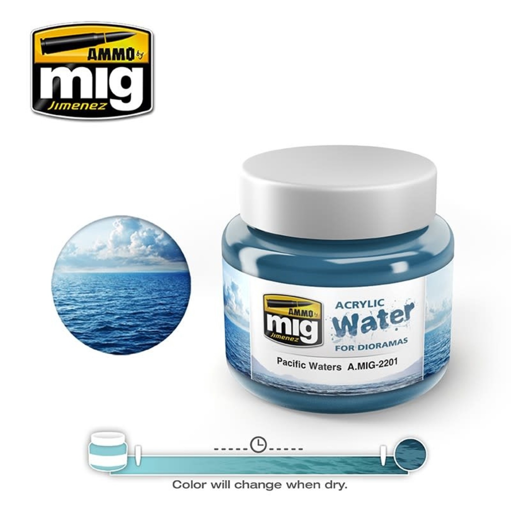Ammo by Mig Jimenez A.MIG-2201 Acrylic Water - Pacific Waters 250ml