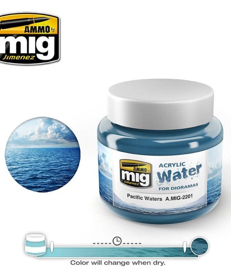 Ammo by Mig Jimenez A.MIG-2201 Acrylic Water - Pacific Waters 250ml