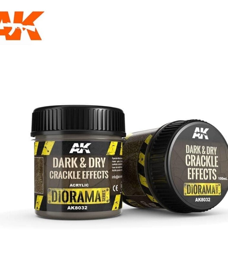 AK Interactive AK8032 Diorama - Dark & Dry Crackle Effects 100ml