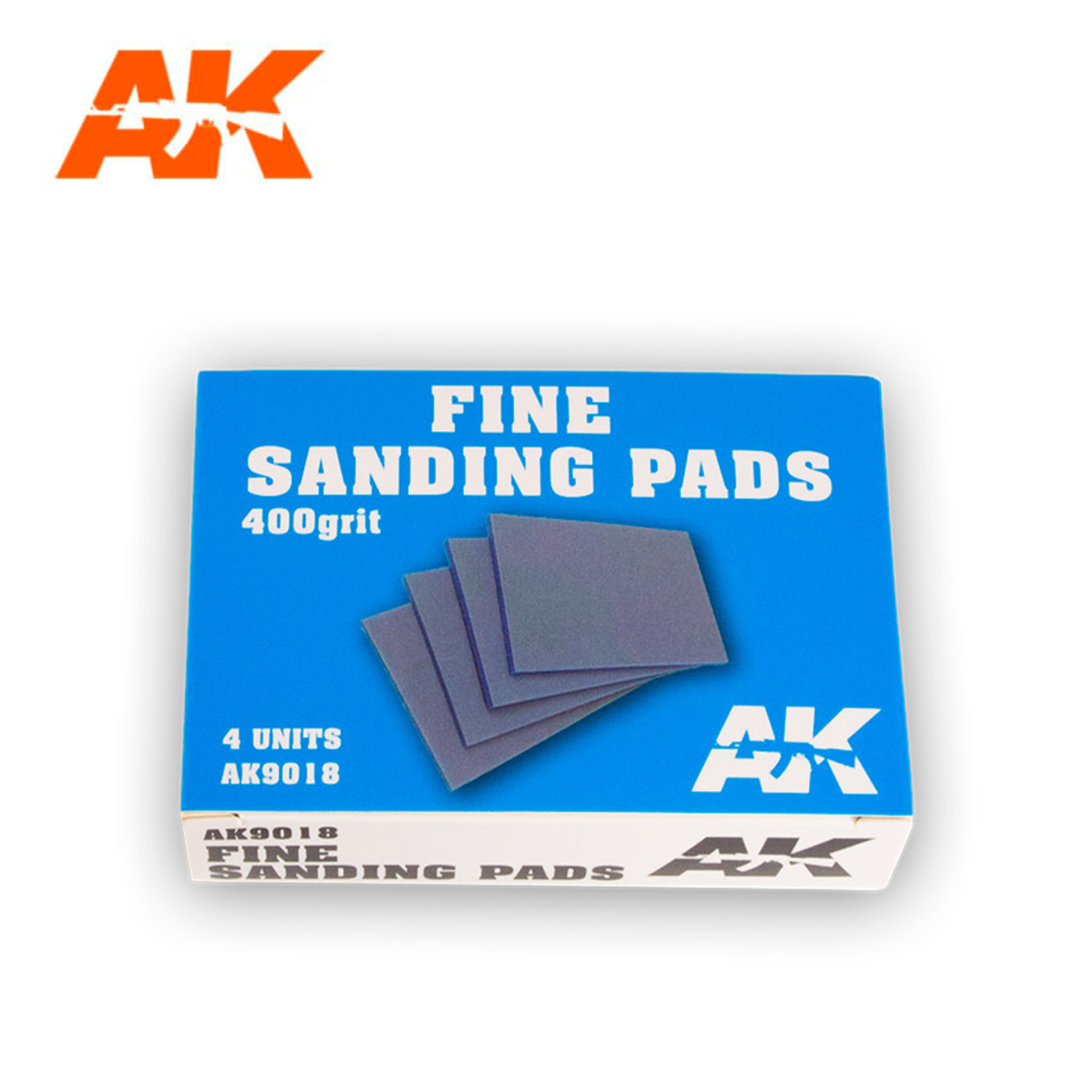 AK Interactive AK9018 Fine Sanding Pads 400 grit. (4) set