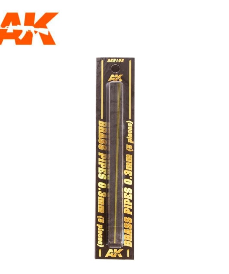 AK Interactive AK9102 BRASS PIPES 0.3mm (5) set