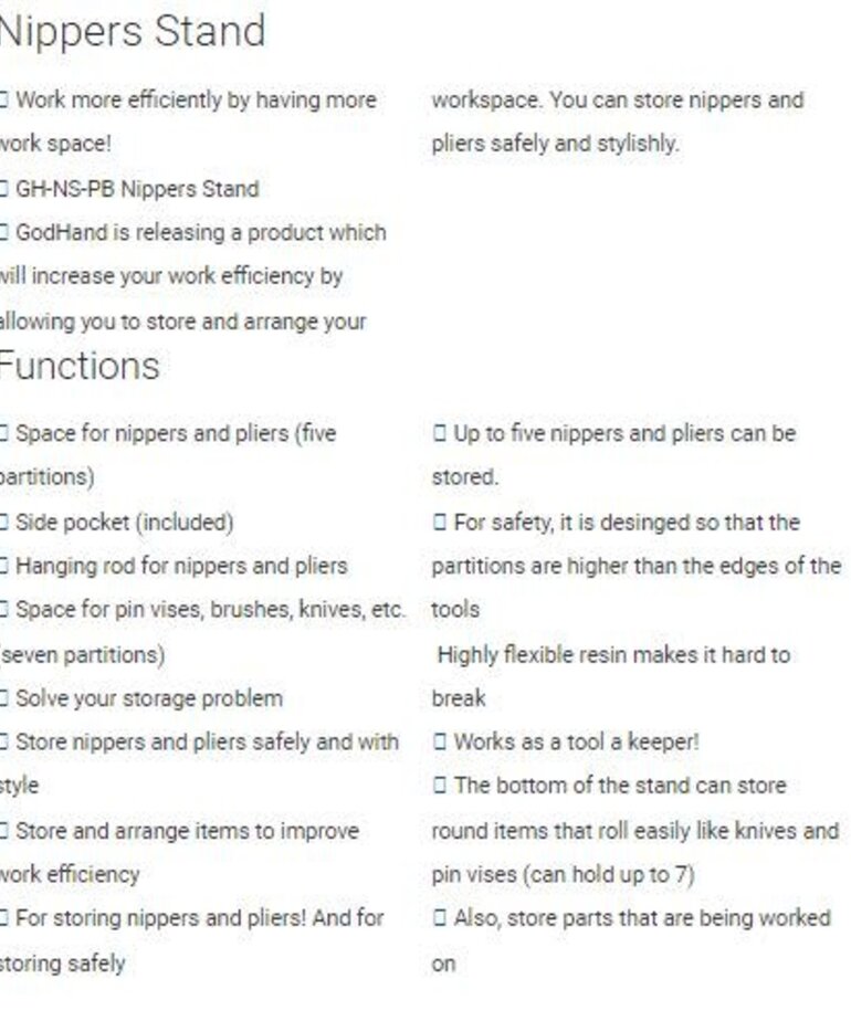 GodHand GodHand Nippers Stand