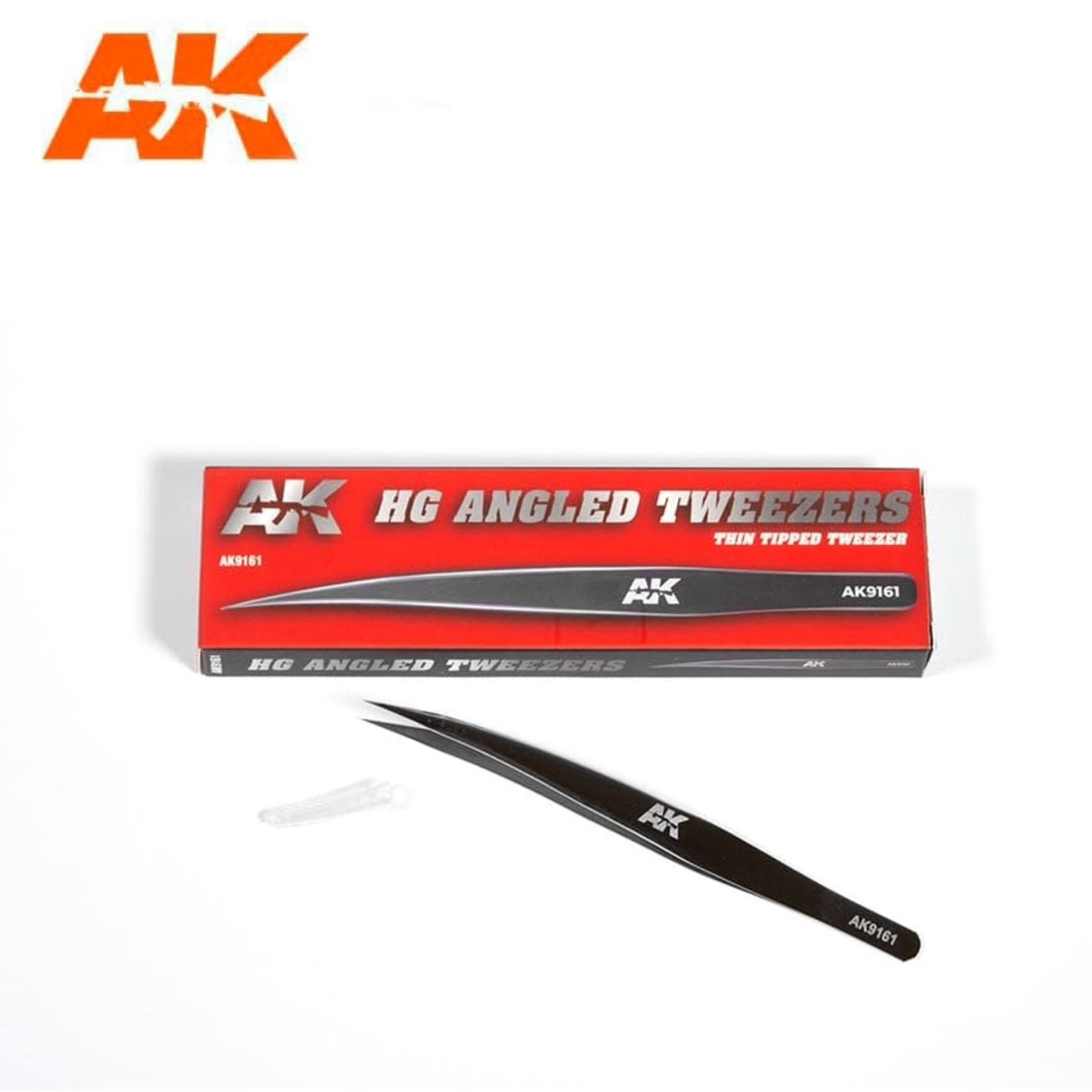 AK Interactive AK9161 HG Angled Tweezers Thin-Tipped