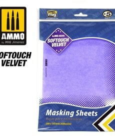 Ammo by Mig Jimenez A.MIG-8244 Softouch Velvet Adhesive Masking Sheets, 280mm x 195mm (5) set