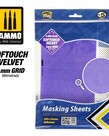 Ammo by Mig Jimenez A.MIG-8245 Softouch Velvet Adhesive Masking Sheets with 1mm Grid, 290mm x 145mm (5) set Ammo by Mig Jimenez A.MIG-8245 Softouch Velvet Adhesive Masking Sheets with 1mm Grid, 290mm x 145mm (5) set
