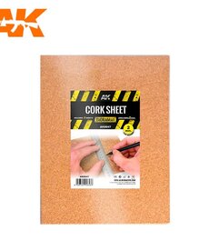 AK Interactive AK8047 Cork Sheets Fine Grained, 200 x 300 x 2mm (2) Set