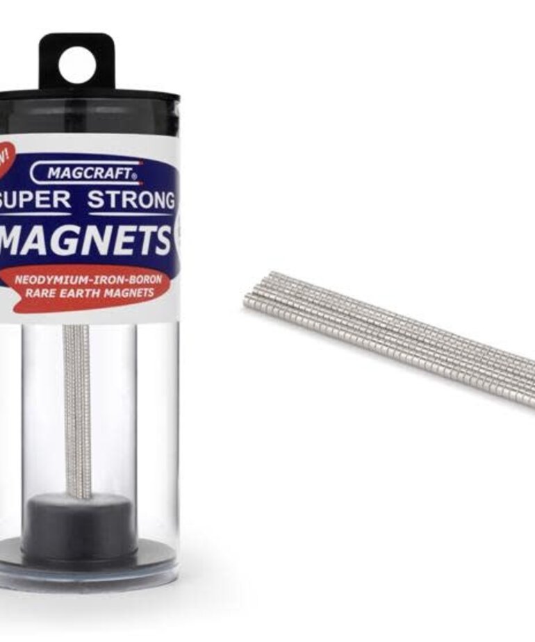 Magcraft Magcraft Rare Earth Magnets 1/16"x1/32" (1.6 x 0.8mm) Rare Earth Disc Magnets (200) Set