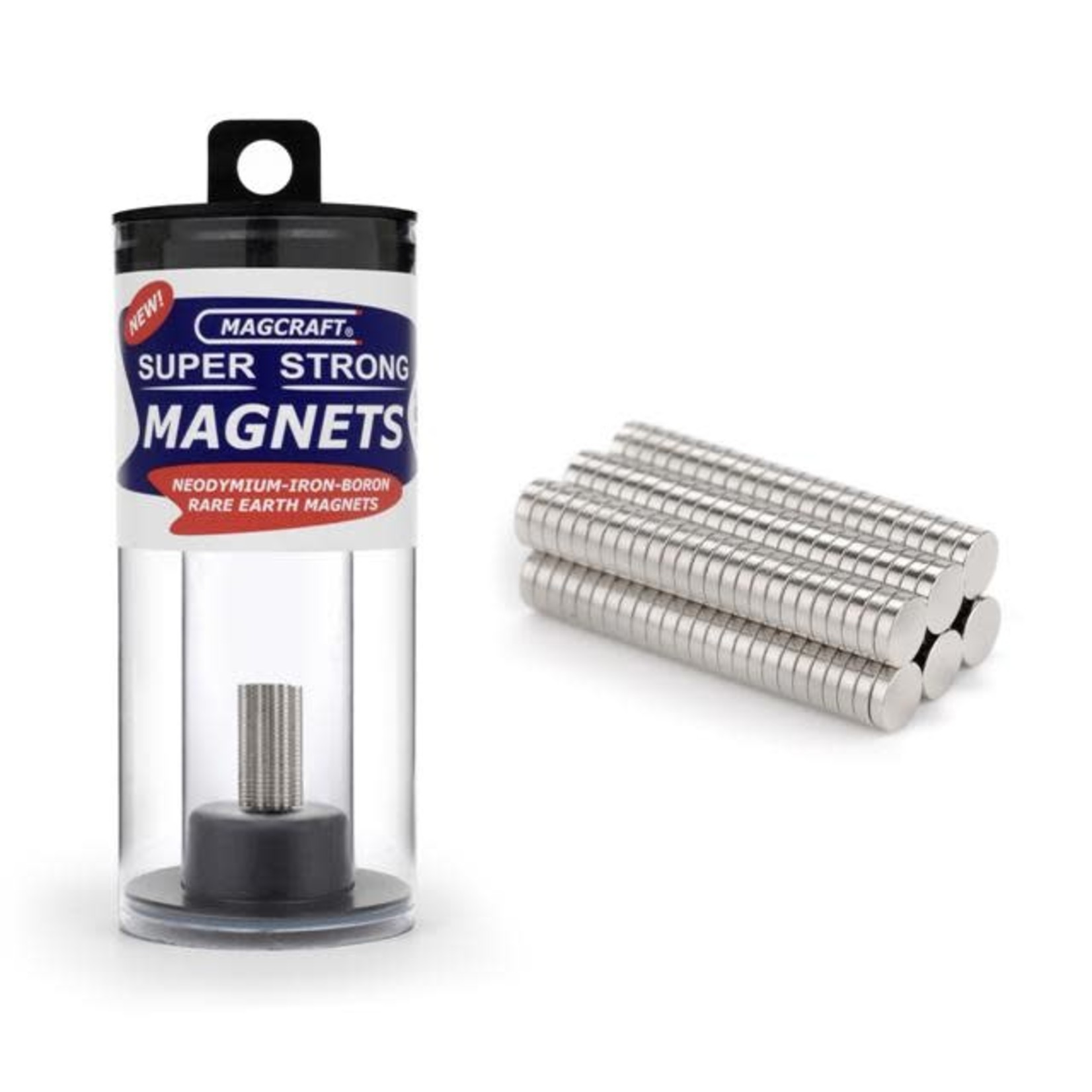 Magcraft Magcraft Rare Earth Magnets 1/8"x1/32" (3.2 x 0.8mm) Rare Earth Disc Magnets (150) Set