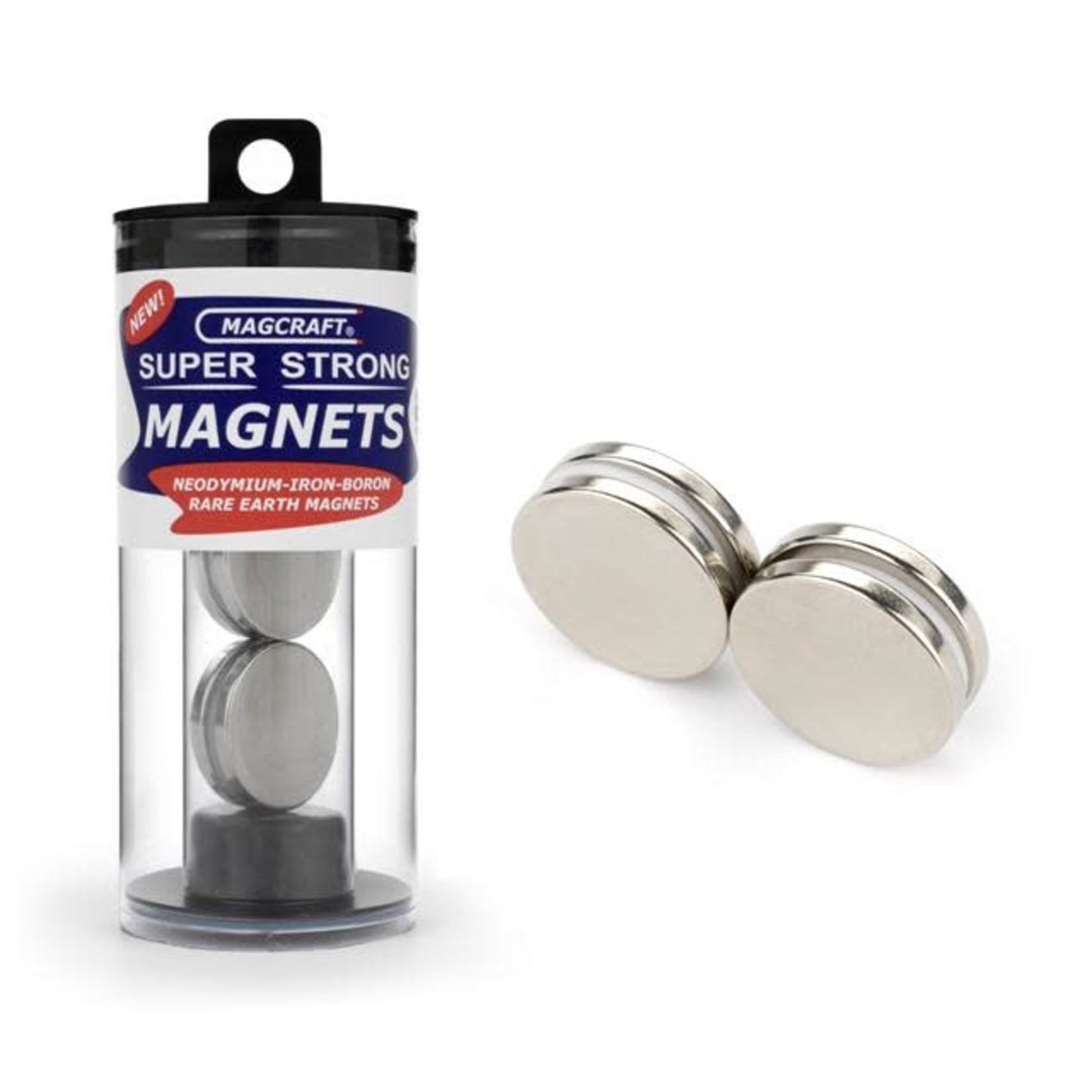 Magcraft Magcraft Rare Earth Magnets 1"x1/8" (25.4 x 3.2mm) Rare Earth Disc Magnets (4) Set