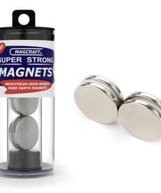 Magcraft Magcraft Rare Earth Magnets 1"x1/8" (25.4 x 3.2mm) Rare Earth Disc Magnets (4) Set