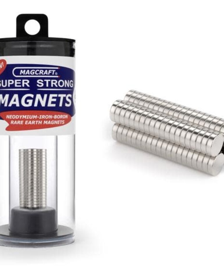 Magcraft Magcraft Rare Earth Magnets 1/4"x1/16" (6.4 x 1.6mm) Rare Earth Disc Magnets (80) Set
