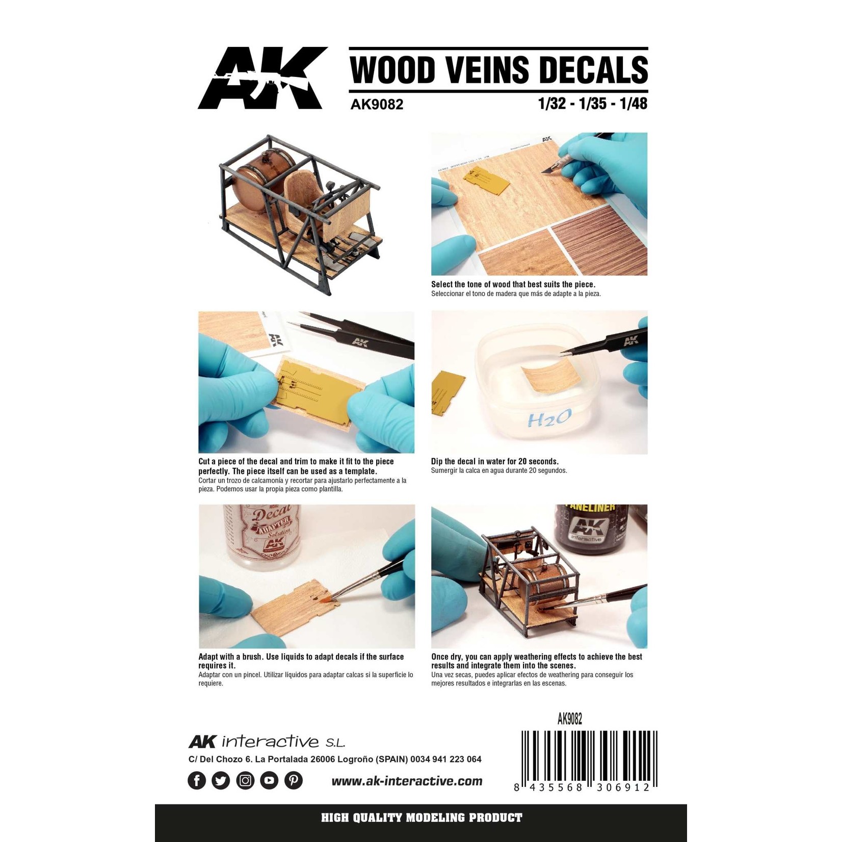 AK Interactive AK9082 Wood Veins Decals