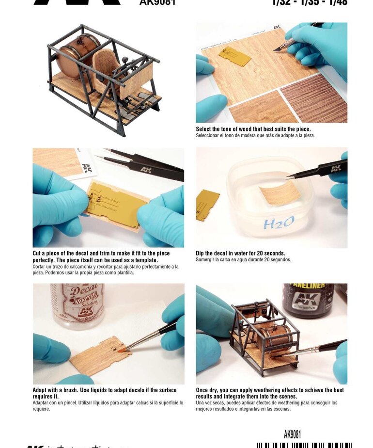 AK Interactive AK9081 Light Wood Decals