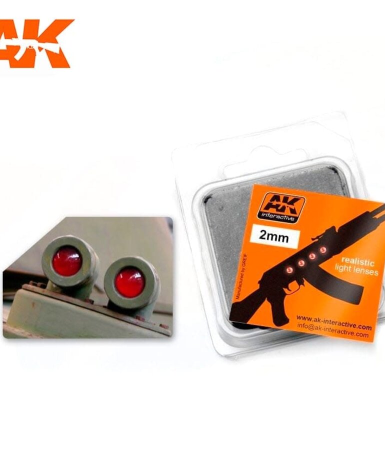 AK Interactive AK207 Realistic Light Lenses 2mm Red (4)