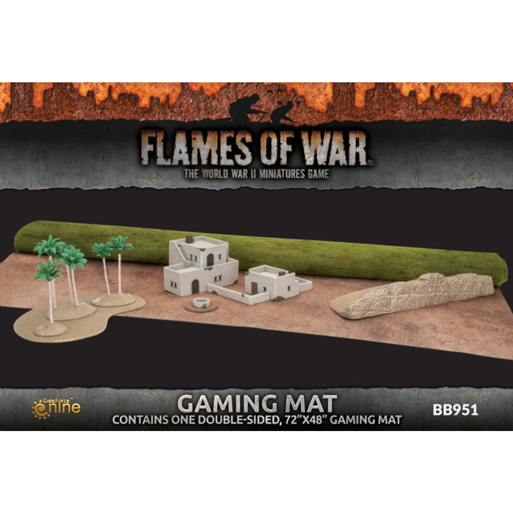 Gale Force Nine GaleForce Nine Battlefield in a Box Two-Sided Neoprene 48" x 72" Desert / Grass Gaming Mat