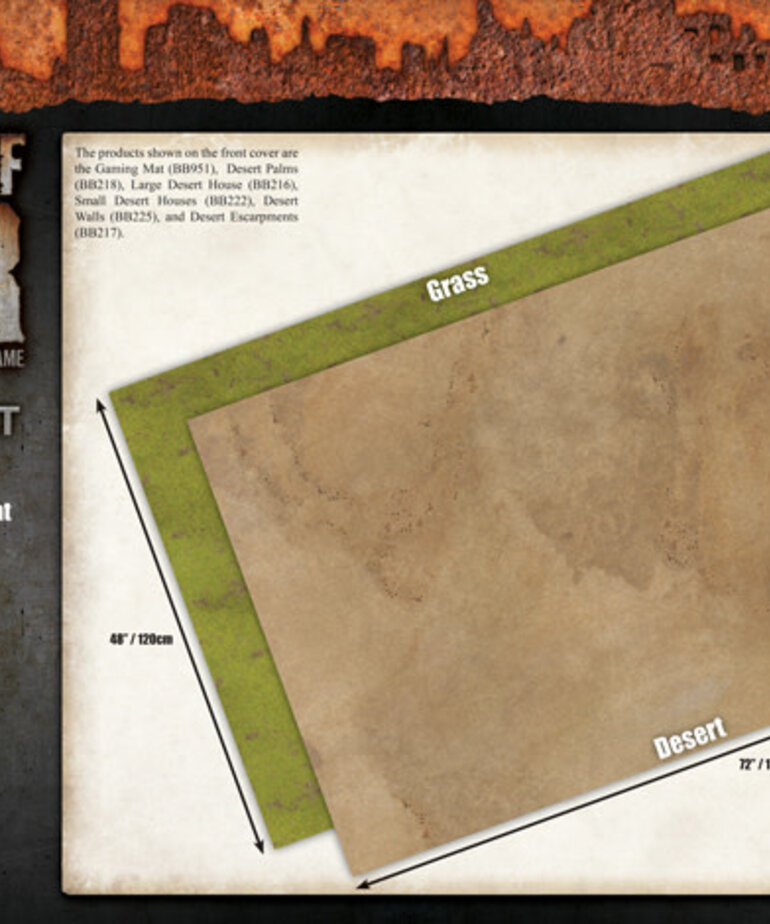 Gale Force Nine GaleForce Nine Battlefield in a Box Two-Sided Neoprene 48" x 72" Desert / Grass Gaming Mat