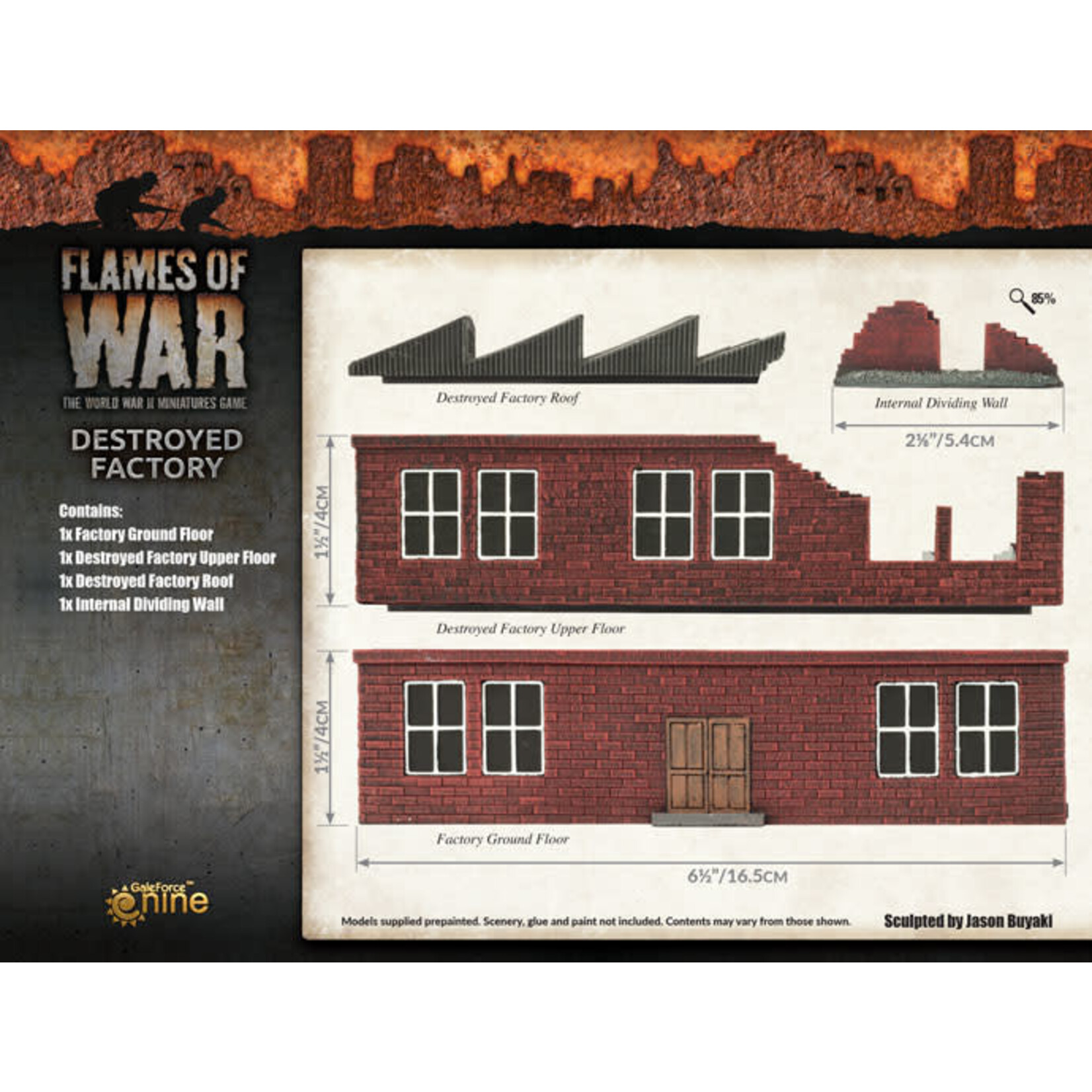 Gale Force Nine GaleForce Nine Flames of War - Battlefield in a Box: Ruined Brick Factory
