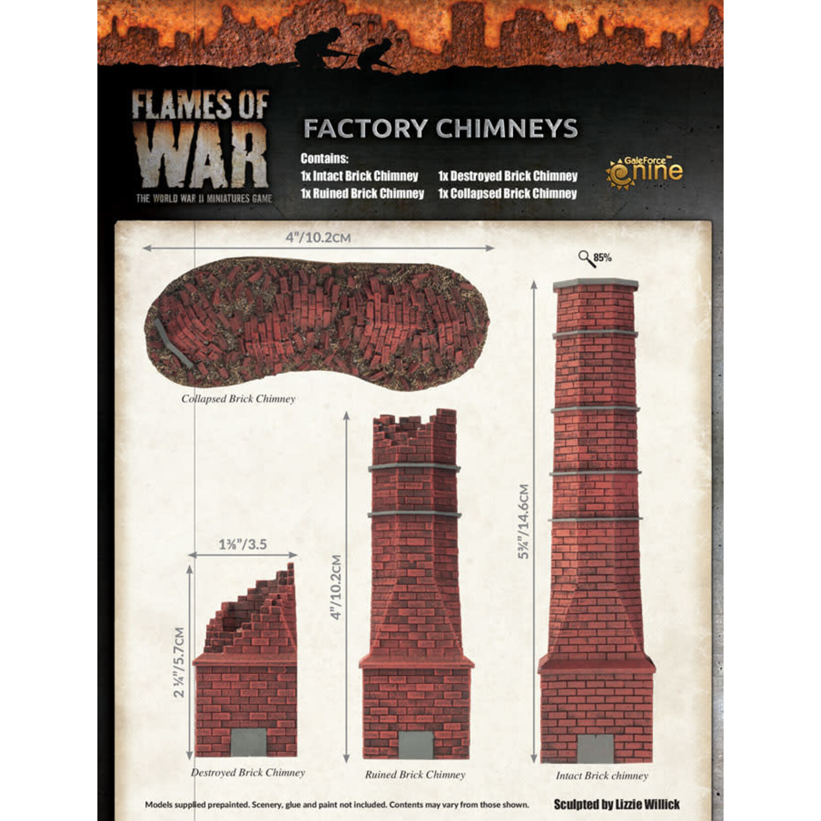 Gale Force Nine GaleForce Nine Flames of War - Battlefield in a Box: Brick Chimneys