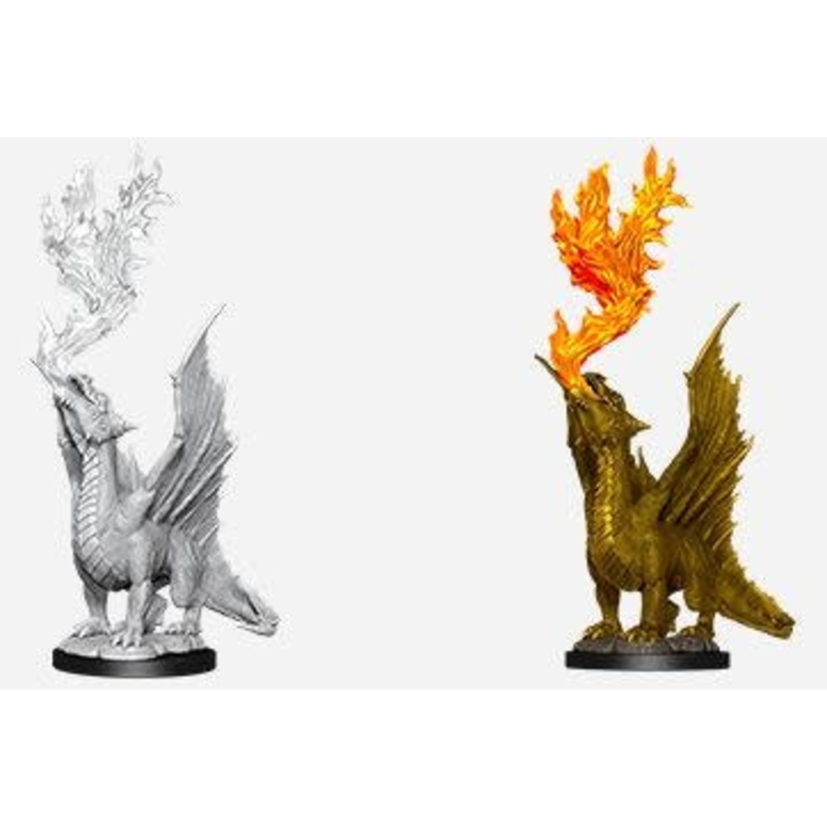 Wizkids Wizkids D&D Nolzur's Marvelous Miniatures: Gold Dragon Wyrmling & Small Treasure (2) Set