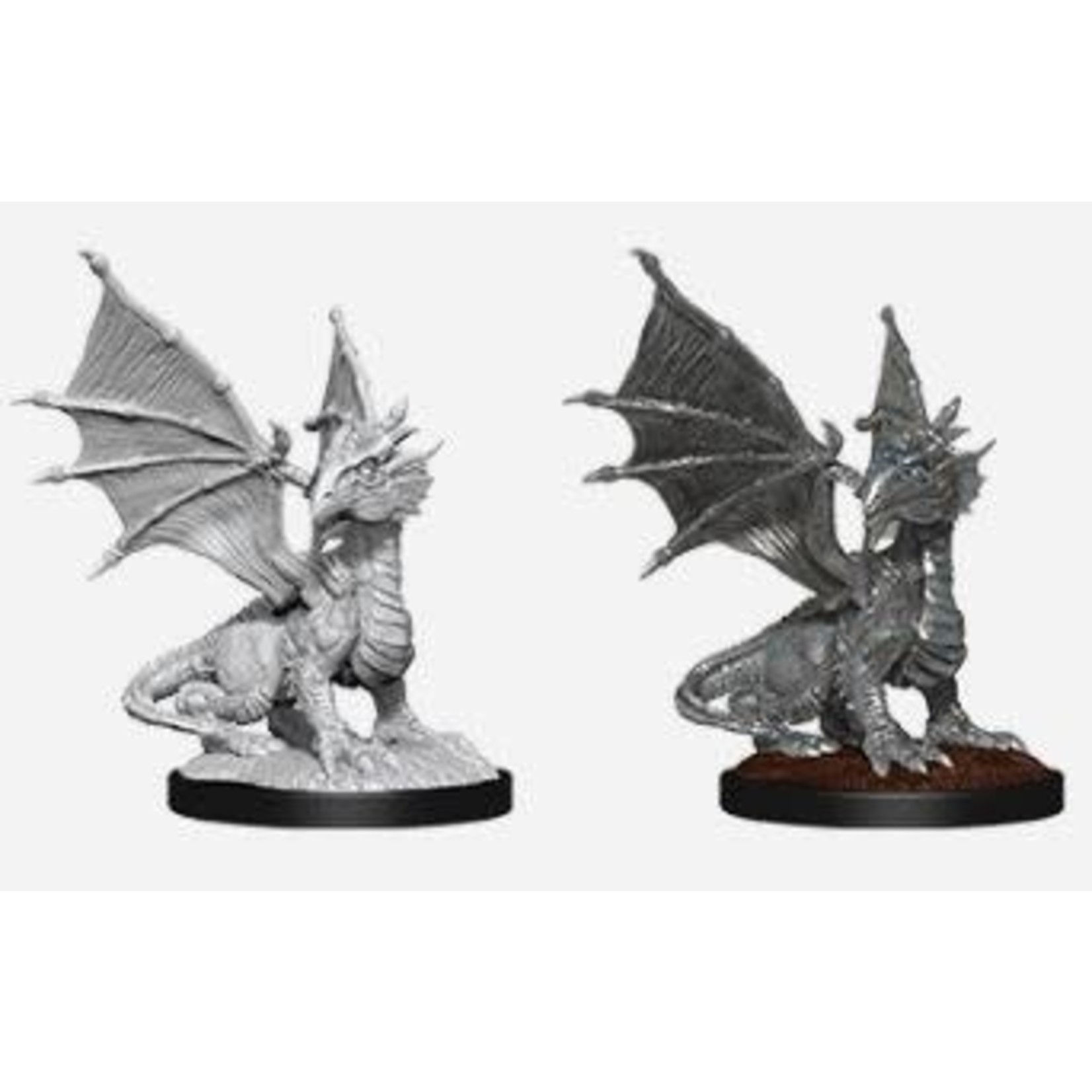 Wizkids DICSOACD Wizkids D&D Nolzur's Marvelous Miniatures: Silver Dragon Wyrmling & Halfling (2) Set