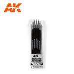 AK Interactive AK9086 Silicone Brushes Medium Hard Tip Medium Size (5) Set