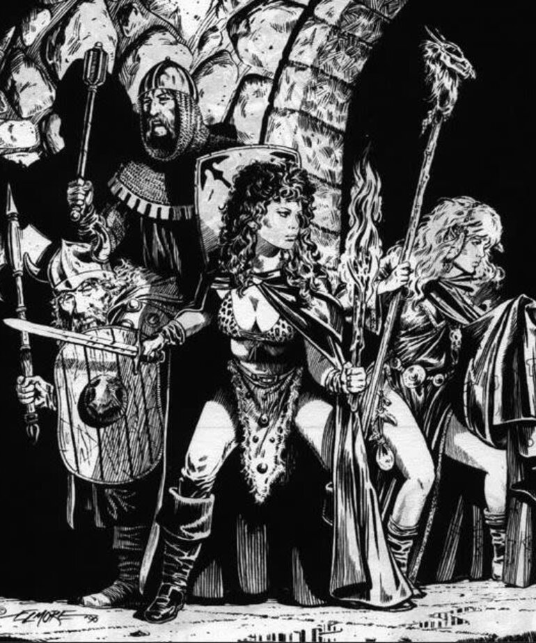 Dark Sword Miniatures Dark Sword Miniatures (Metal) Elmore Masterworks - Female Elven Mage w/ Staff (1)