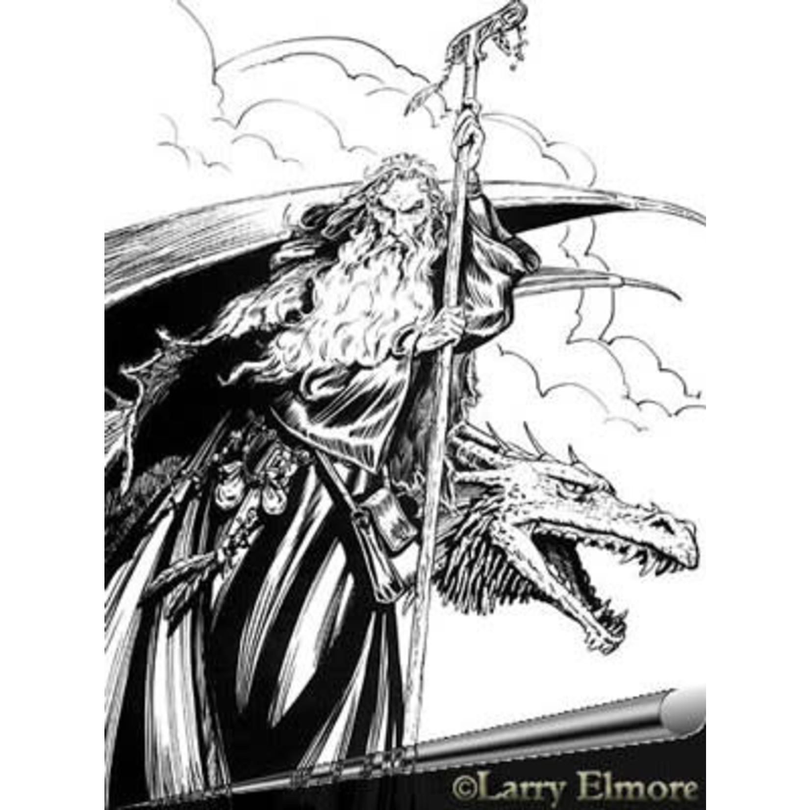 Dark Sword Miniatures Dark Sword Miniatures (Metal) Elmore Masterworks - Wizard's Dragon Male Wizard (1)