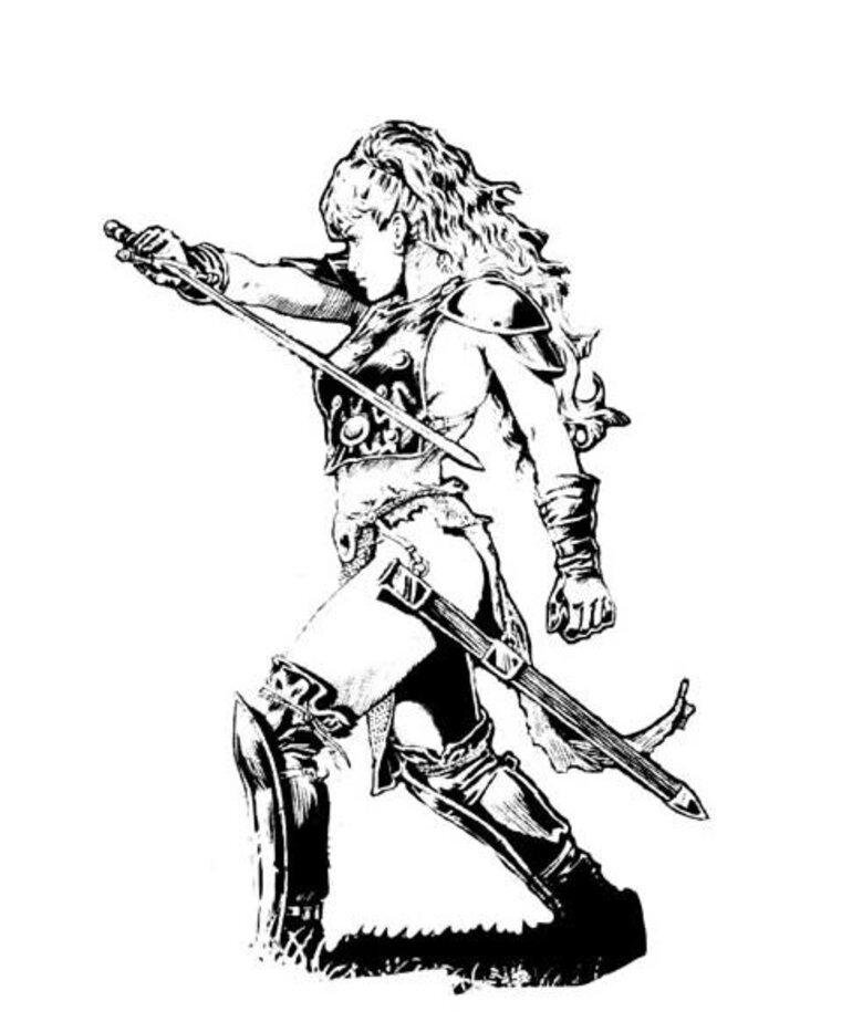 Dark Sword Miniatures Dark Sword Miniatures (Metal) Elmore Masterworks - Female Warrior (1)