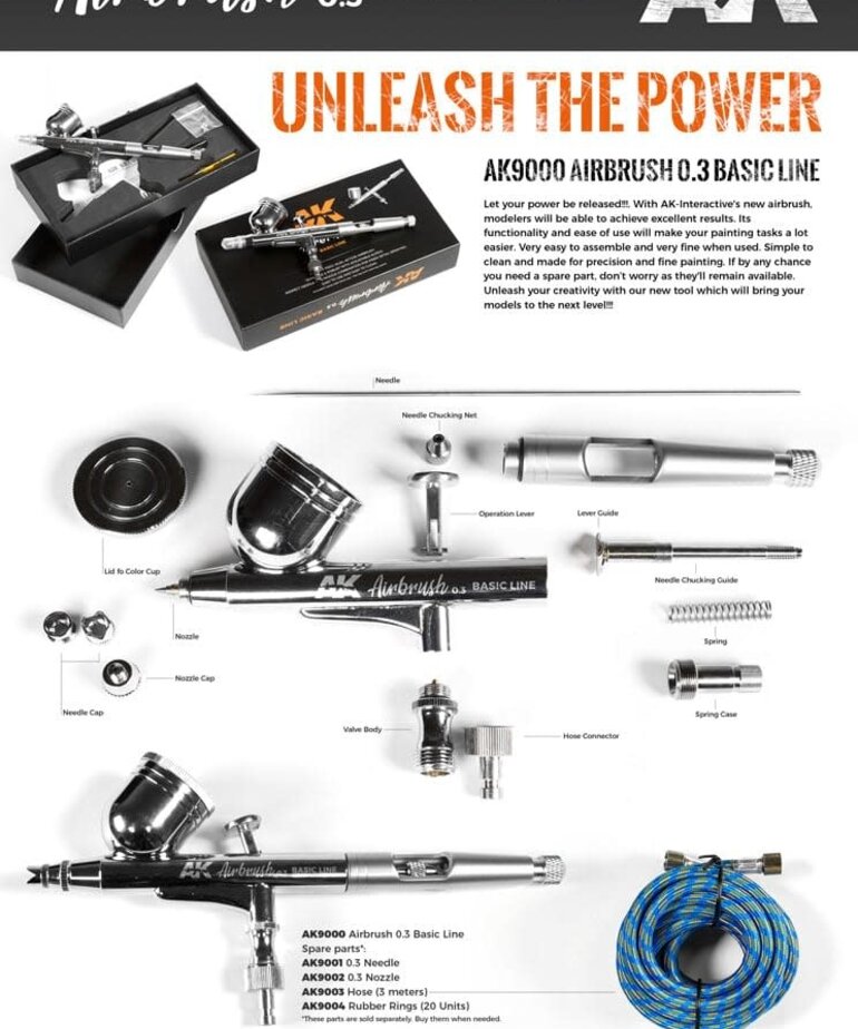 AK Interactive AK9000 Airbrush Basic Line 0.3mm