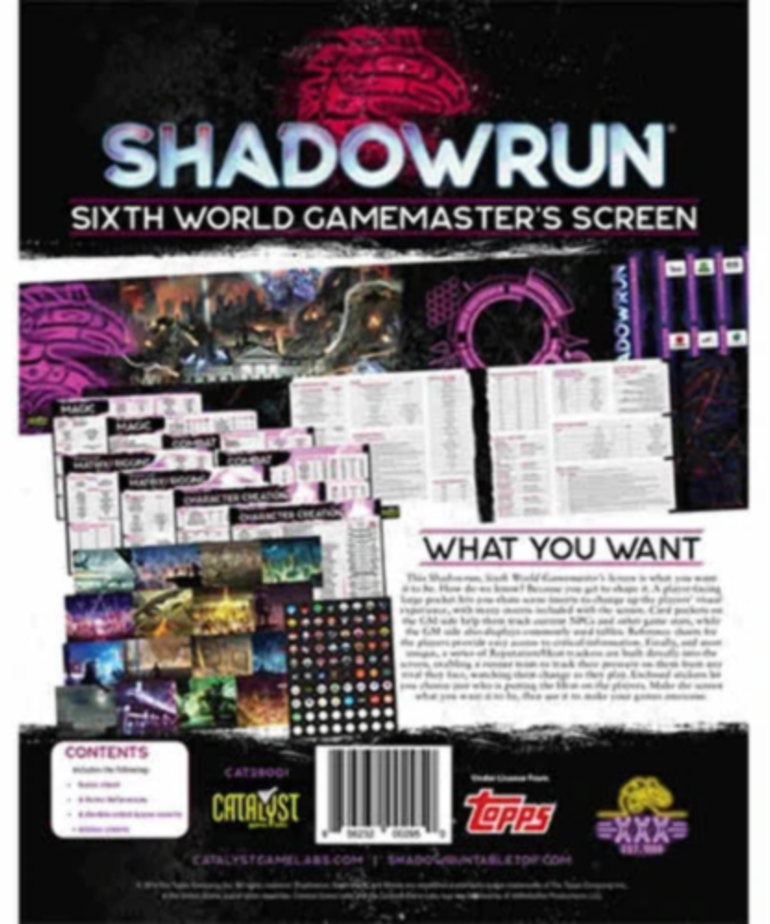Catalyst Shadowrun: Sixth World Gamemaster's Screen