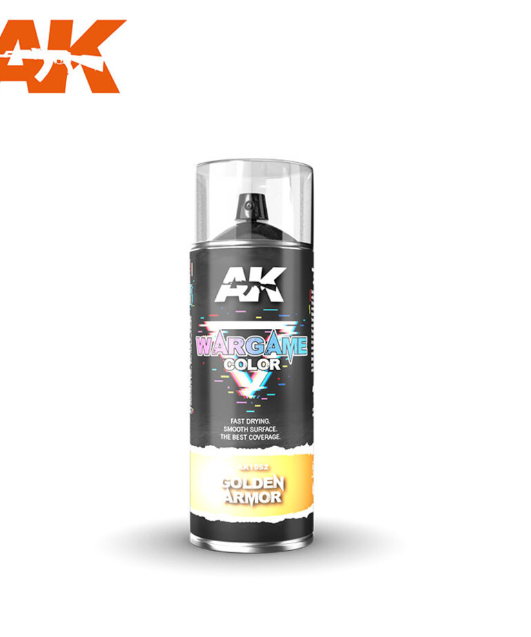 AK Interactive AK1052 Spray Wargame Color Golden Armor 400ml