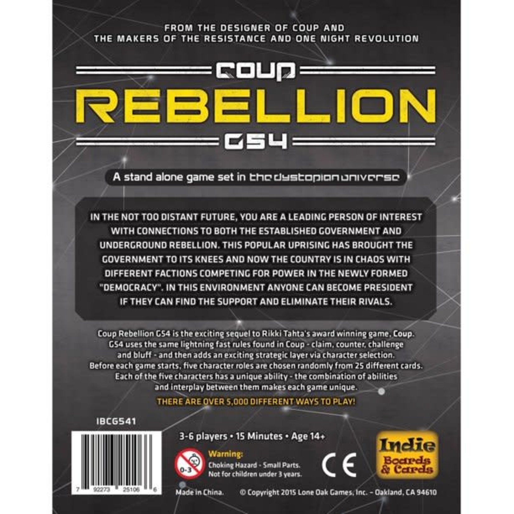 Indie Boards & Cards Coup: Rebellion G54