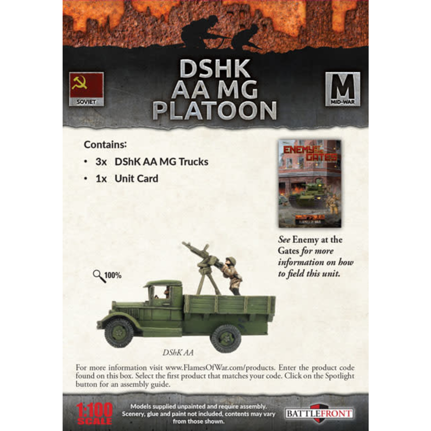 Flames of War Flames of War: Soviet: DSHK AA MG Platoon