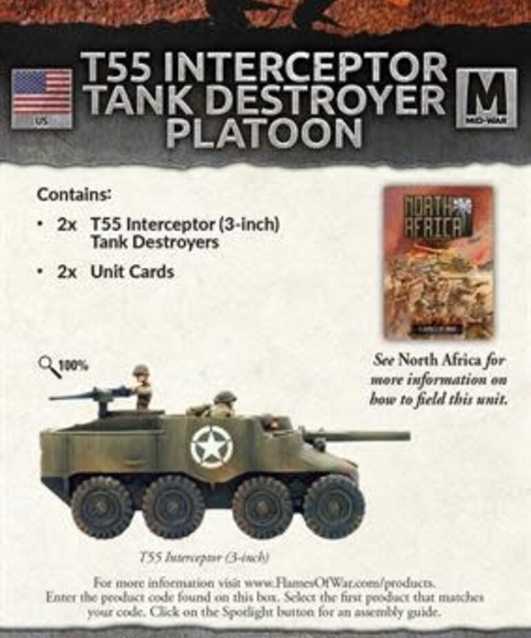 Flames of War Flames of War: American: T55 Interceptor Tank Destroyer Platoon