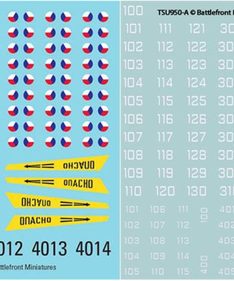 Team Yankee WW3: Team Yankee: Czechoslovakian: Decal Set (4)