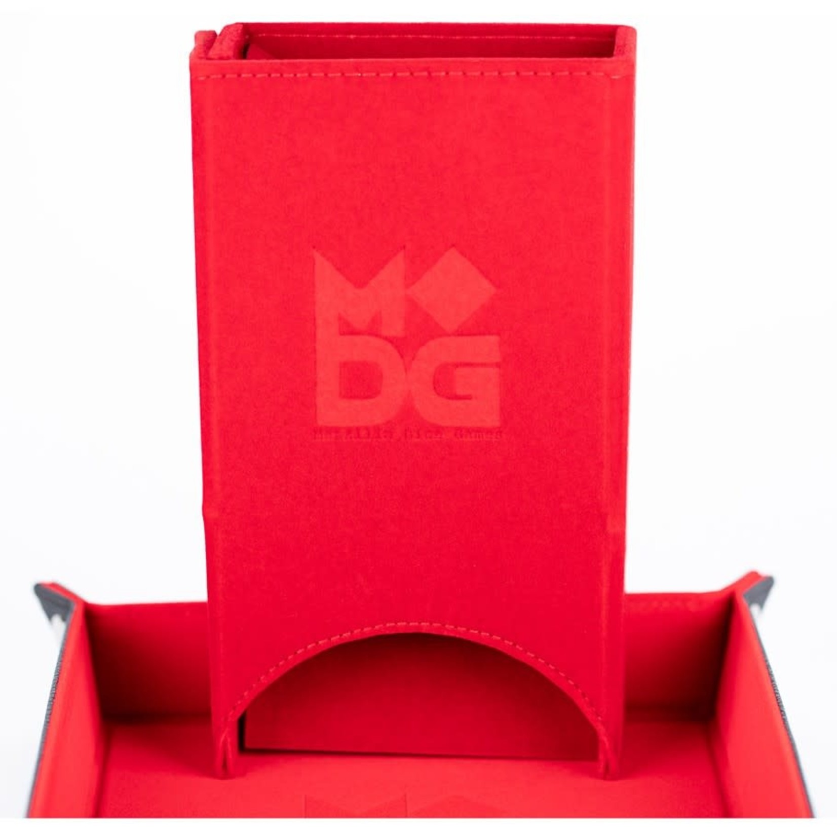Metallic Dice Games MDG Velvet Fold Up Dice Tower Red