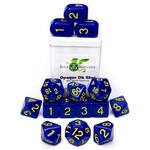 Role 4 Initiative R4I Diffusion Dice: Opaque Dark Blue with Yellow (15) Set