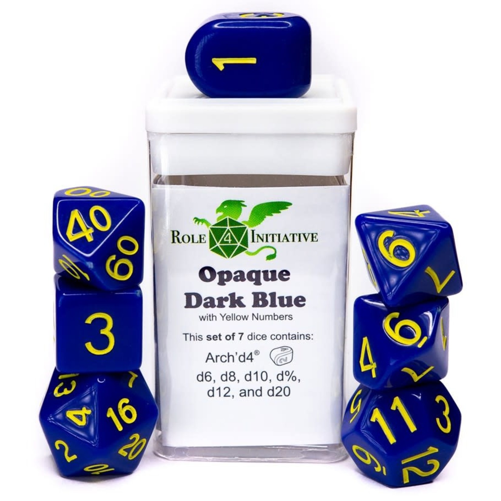 Role 4 Initiative R4I Diffusion Dice: Opaque Dark Blue (7) Set
