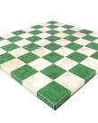 Worldwise Imports 14.5" Leatherette Green and Cream Chessboard