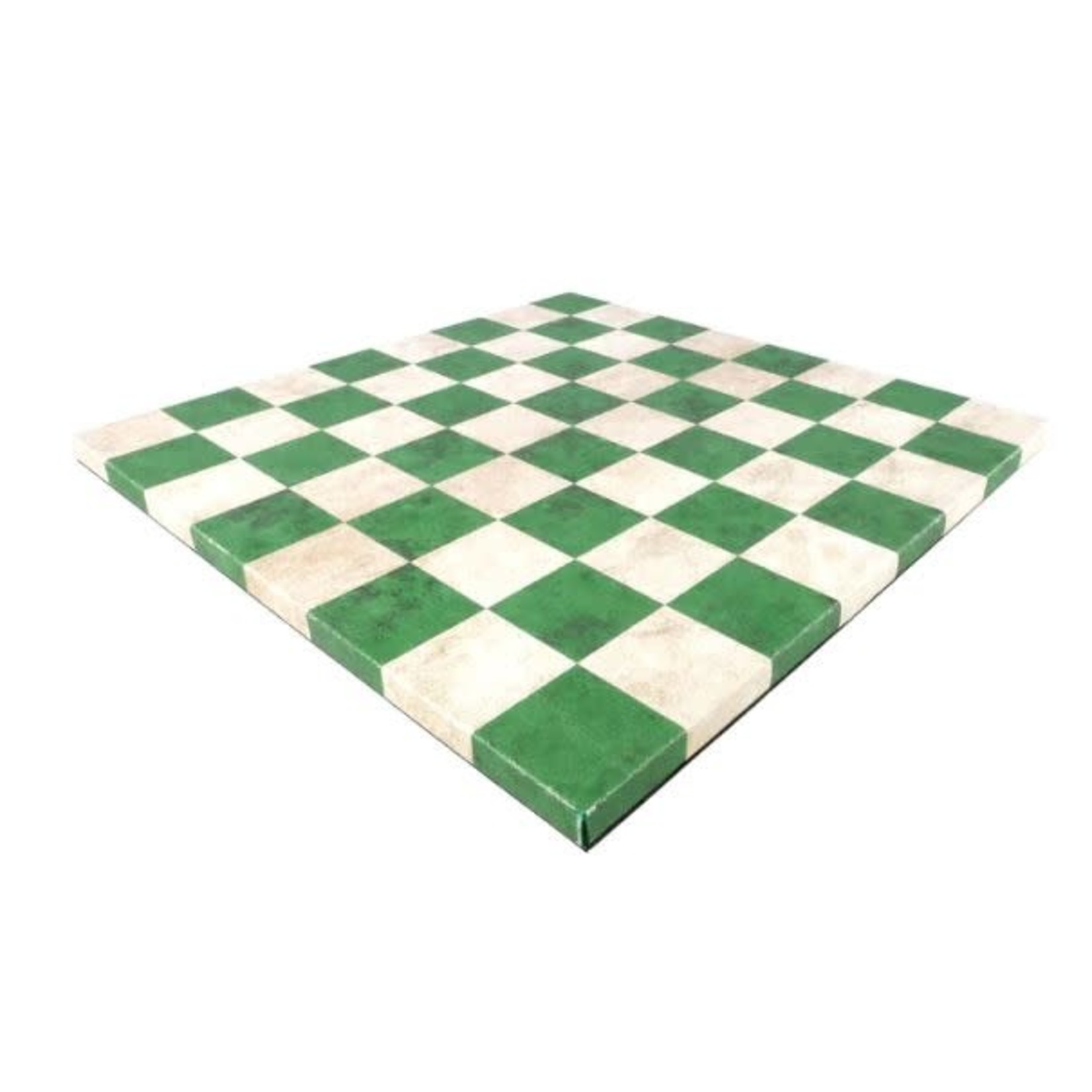 Worldwise Imports 14.5" Leatherette Green and Cream Chessboard