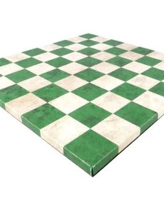 Worldwise Imports 14.5" Leatherette Green and Cream Chessboard