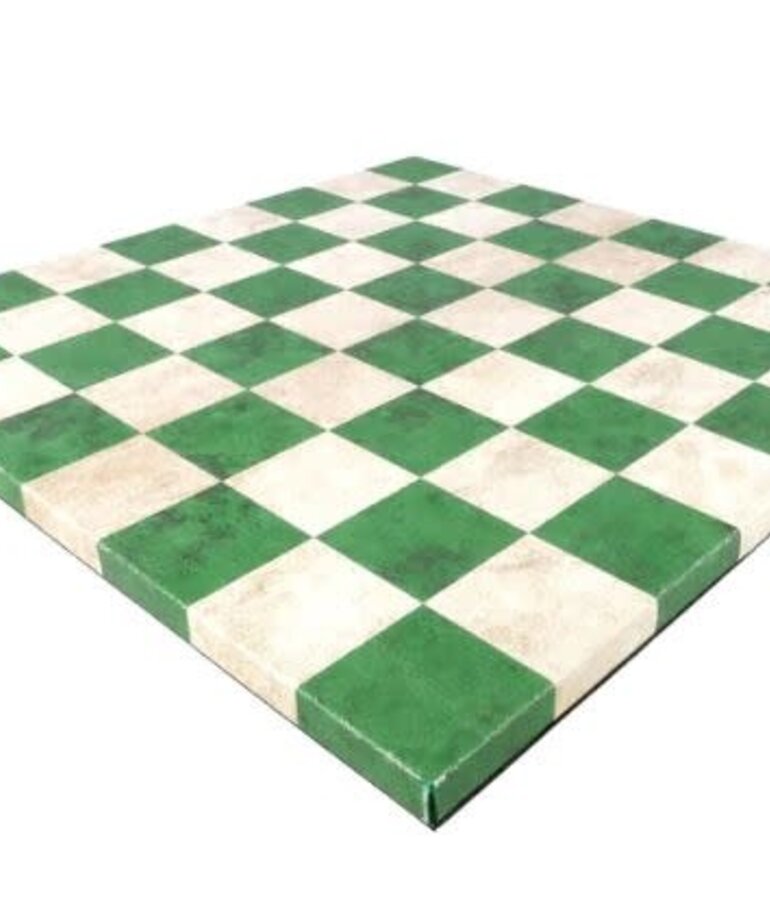 Worldwise Imports 14.5" Leatherette Green and Cream Chessboard