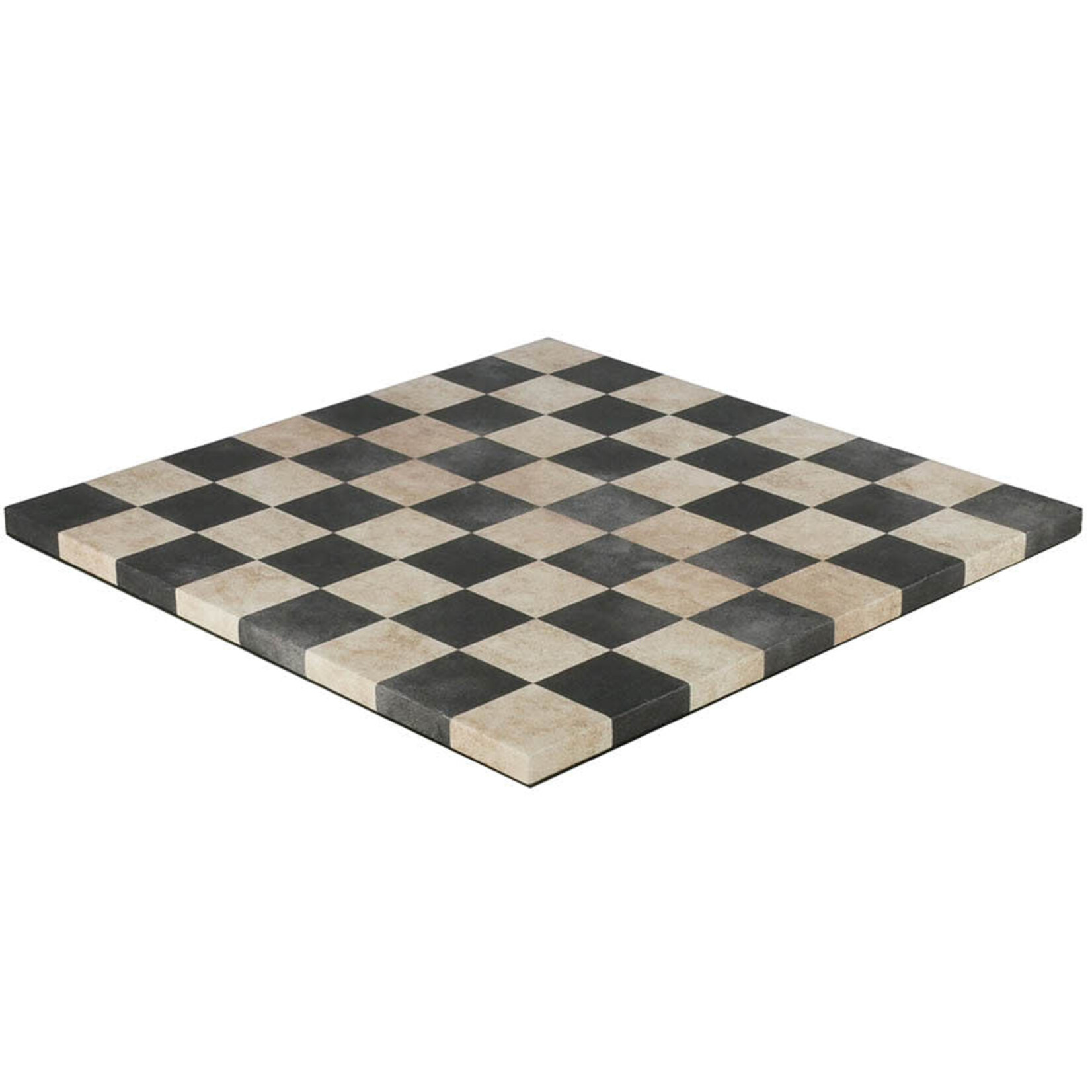 Worldwise Imports 14.5" Leatherette Dusky Black and Cream Chessboard