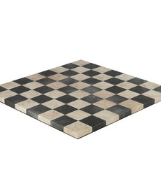 Worldwise Imports 14.5" Leatherette Dusky Black and Cream Chessboard