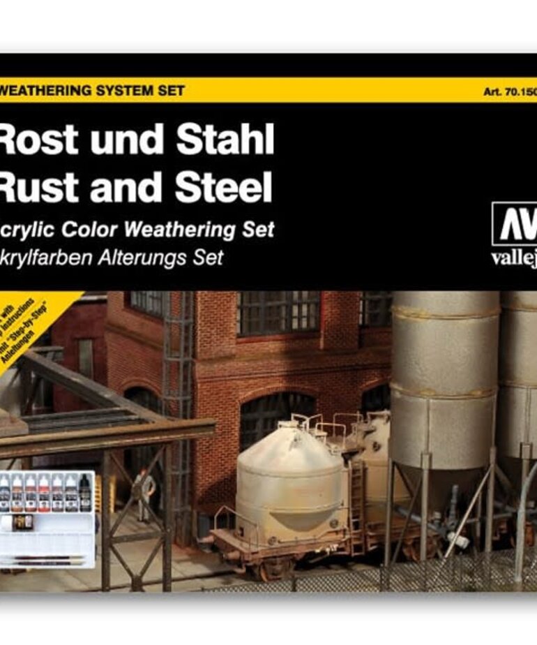 Vallejo Vallejo Model Color 70.150 Rust & Steel Weathering Set (11) Set