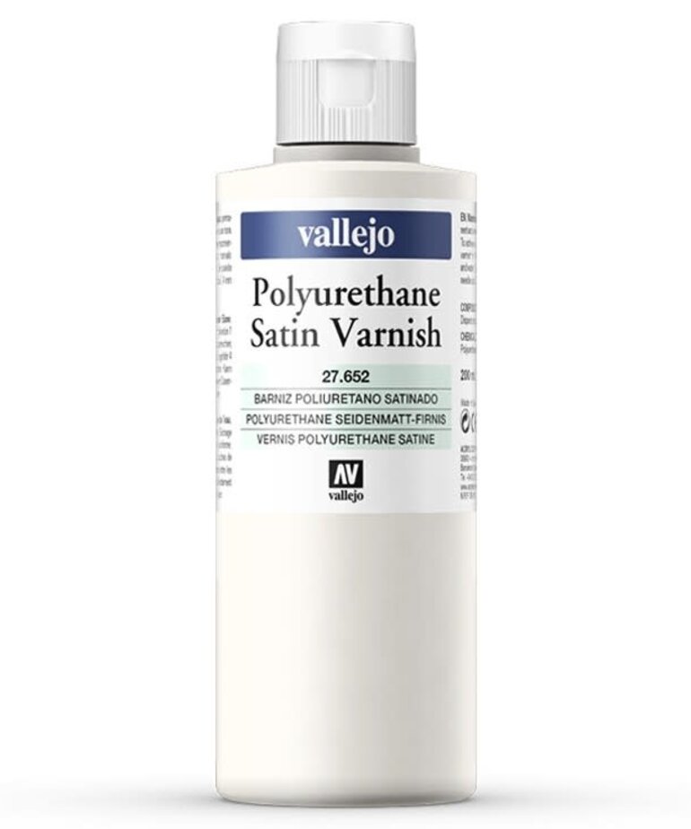 Vallejo Vallejo Auxiliaries: Polyurethane Satin Varnish 200ml