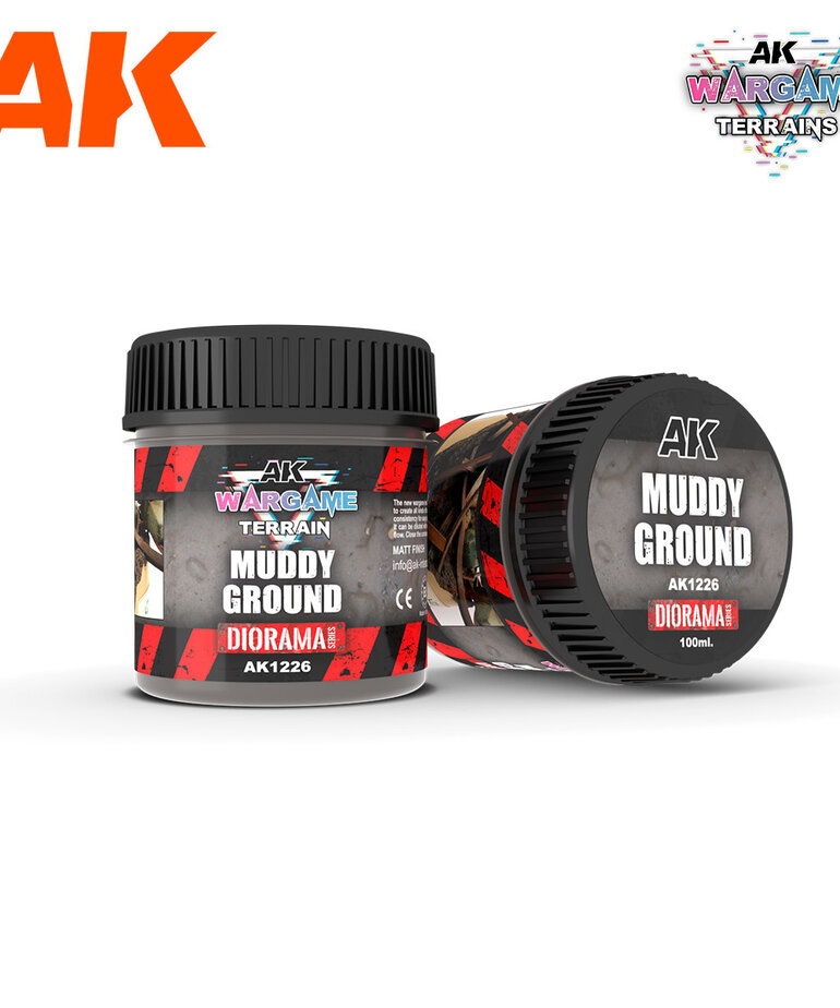 AK Interactive AK1226 Wargames Terrain Diorama Series: Muddy Ground (100ml)