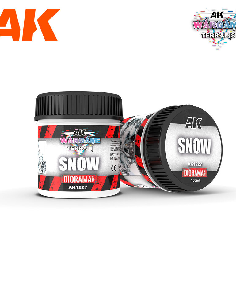 AK Interactive AK1227 Wargames Terrain Diorama Series: Snow Texture (100ml)