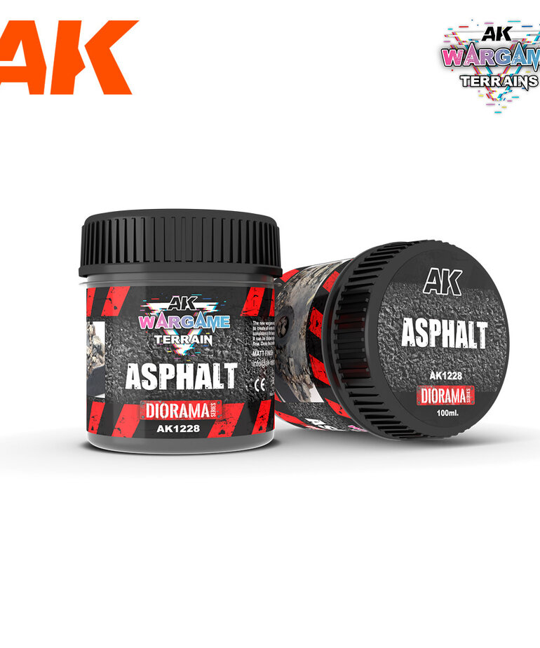 AK Interactive AK1228 Wargames Terrain Diorama Series: Asphalt Texture (100ml)
