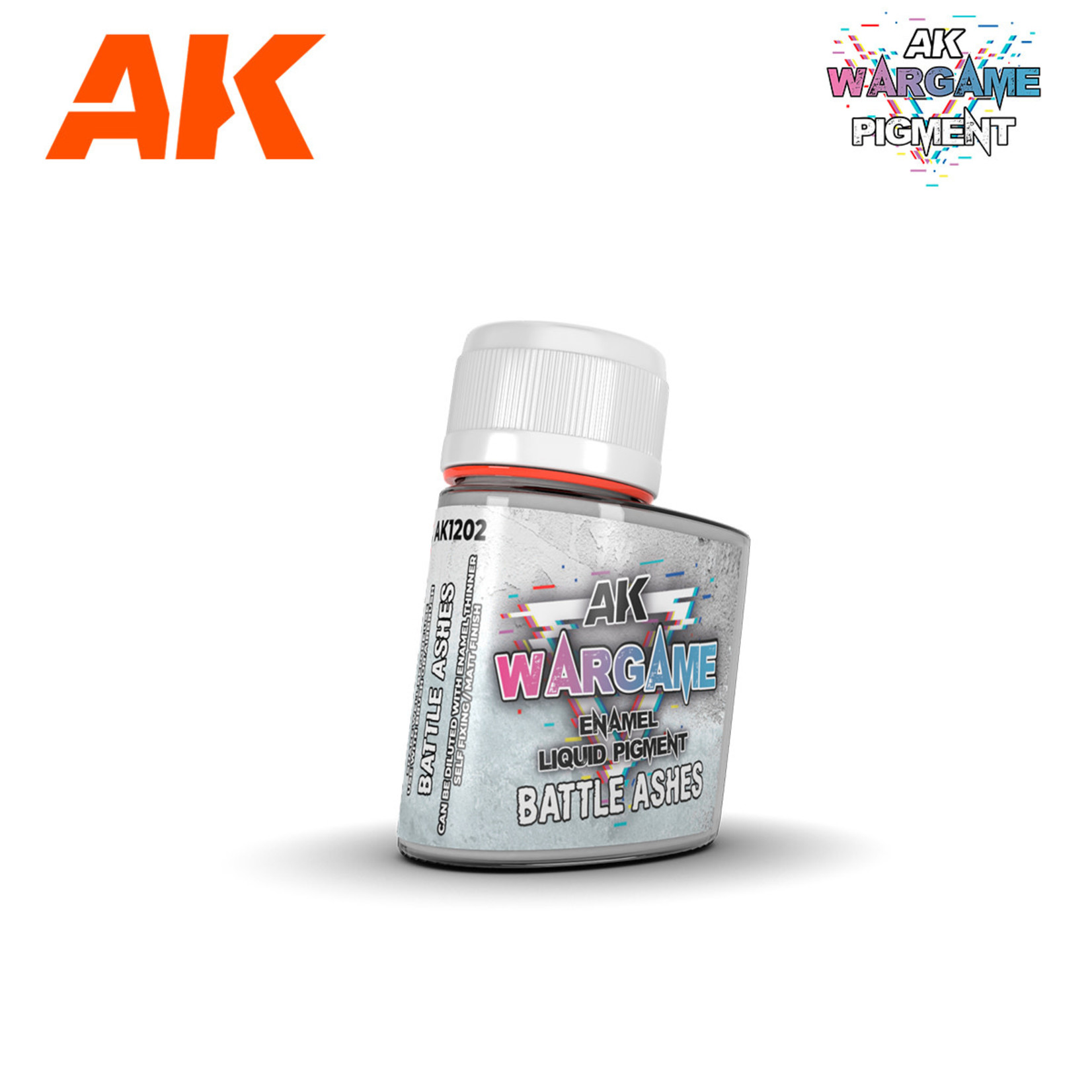 AK Interactive AK1202 Wargames Enamel Liquid Pigment: Battle Ashes (35ml)